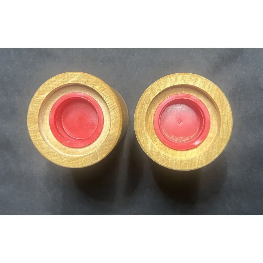Vintage Wood Wooden Salt and‎ Pepper Shakers